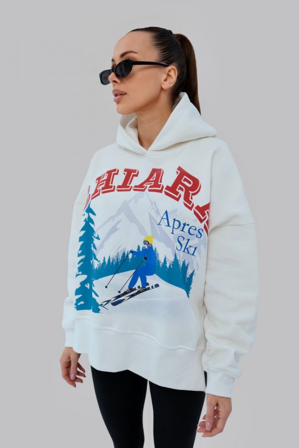 Bluza damska kaptur APRES SKI - biały 4