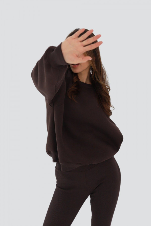 Bluza oversize CHOCOLATE - brązowa 4