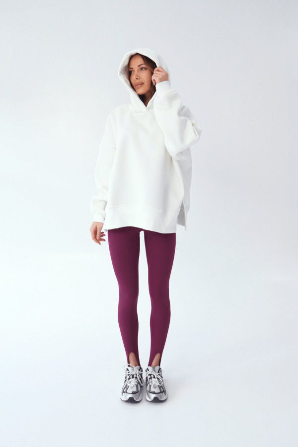 Bluza damska kaptur - biały 4