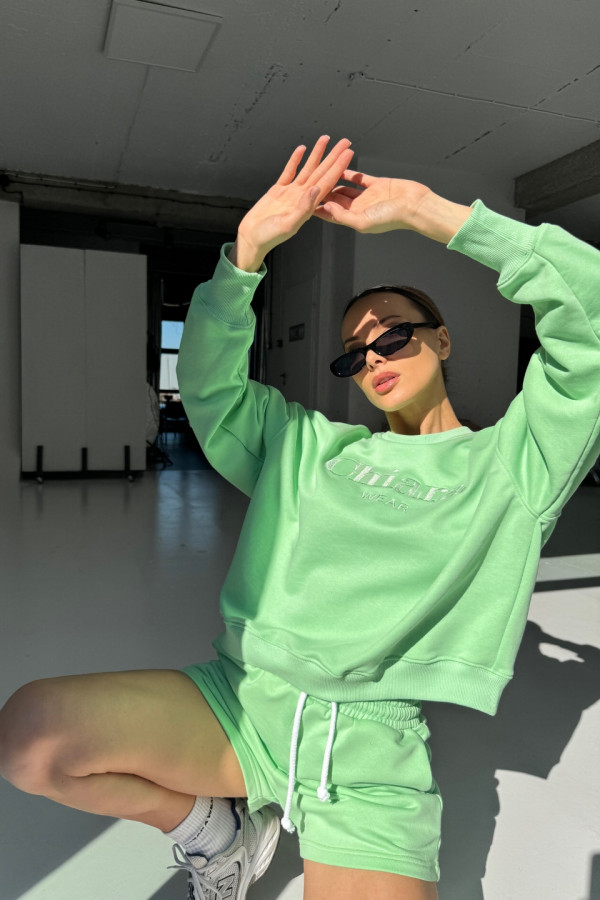 Bluza damska oversize HAFT CHIARA - pistacja 3