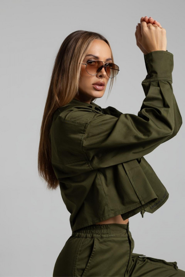 Krótka koszula wierzchnia CARGO - khaki 3