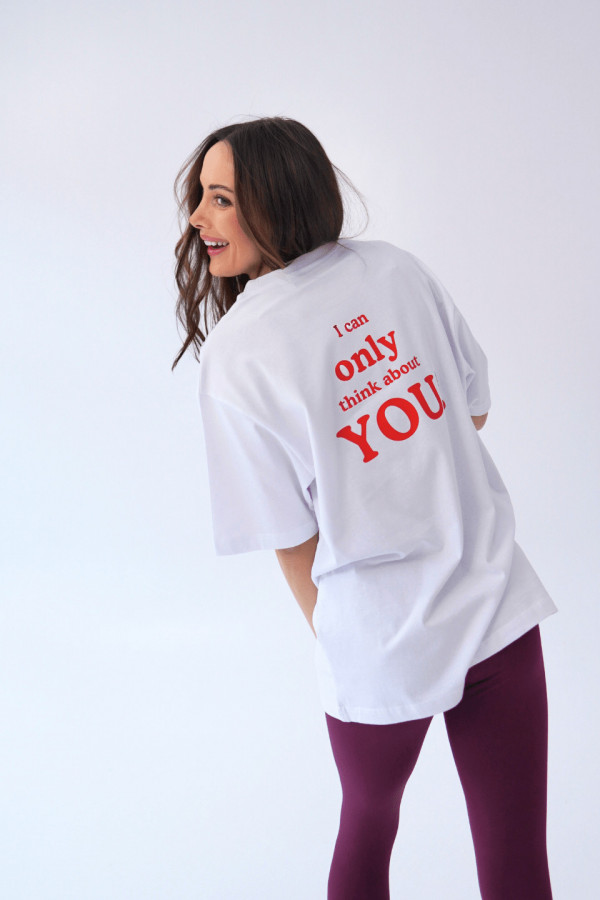 T-shirt bawełniany oversize DOG - biały 2