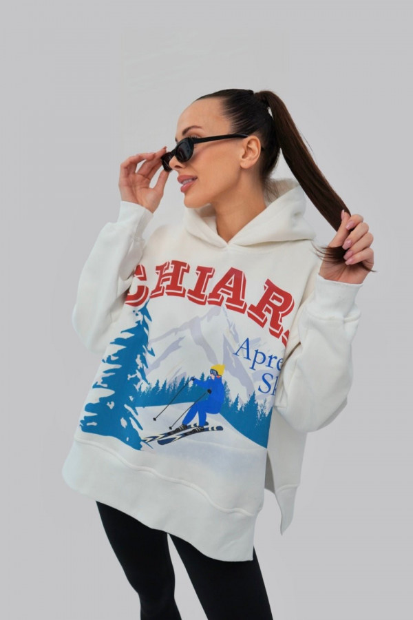 Bluza damska kaptur APRES SKI - biały 2