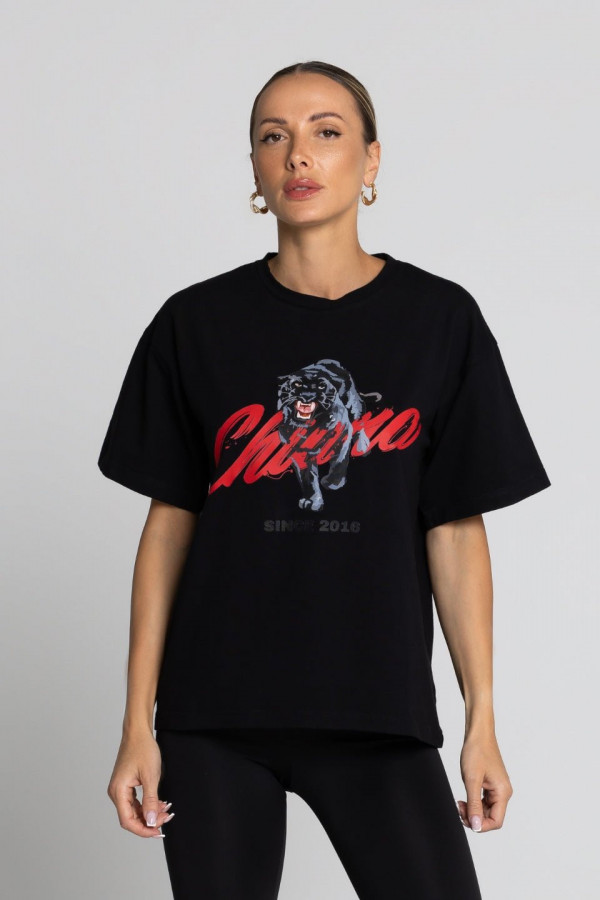T-shirt bawełniany oversize PUMA - czarny 4