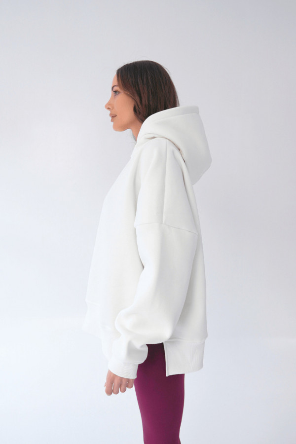 Bluza damska kaptur - biały 2