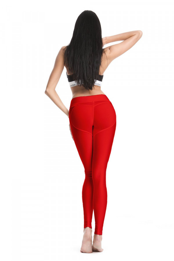 Legginsy PUSH UP - czerwony 3