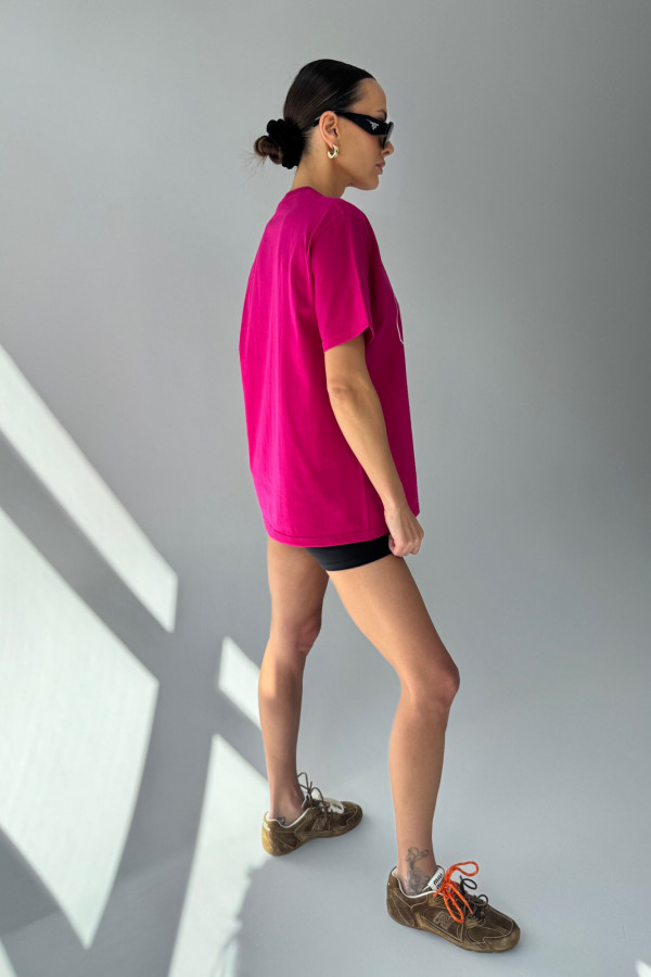 T-shirt bawełniany oversize CHIARA - fuksja 5