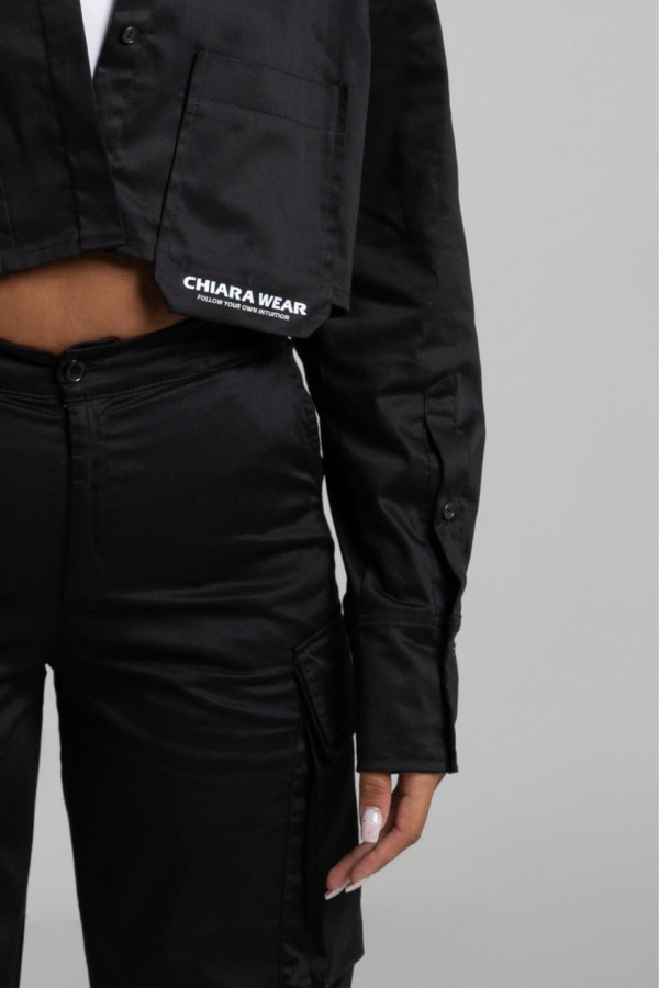 Spodnie CARGO nadruk CHIARA - czarny 4