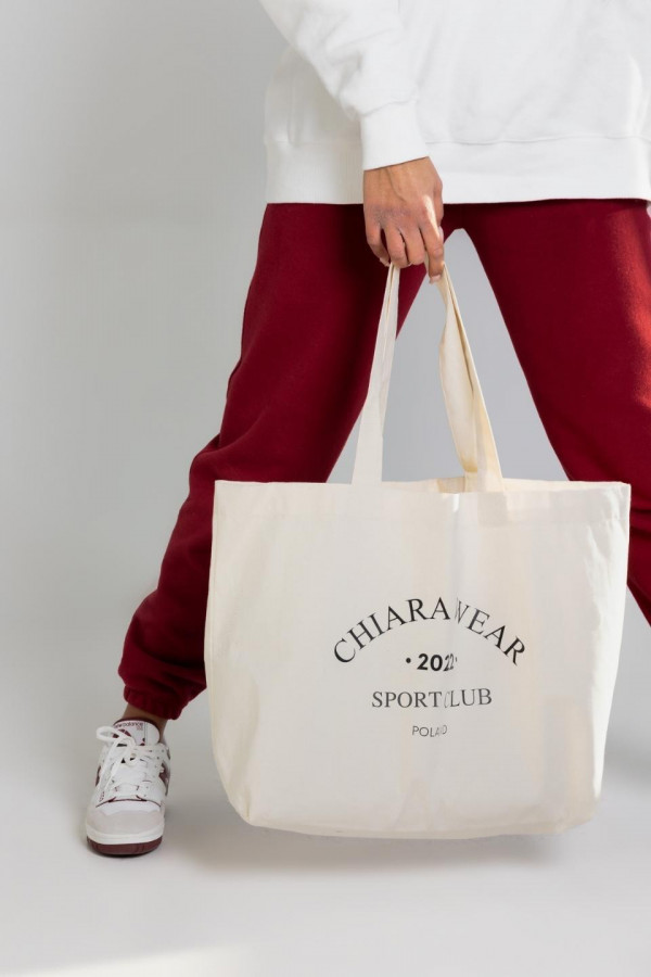Torba TOTE typu shopper SPORT CLUB - beżowy
