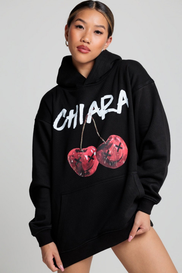 Bluza damska hoodie CHERRY - czarny