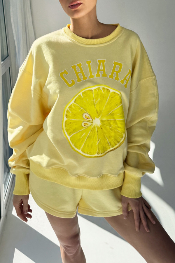 Bluza damska oversize LEMON - żółty