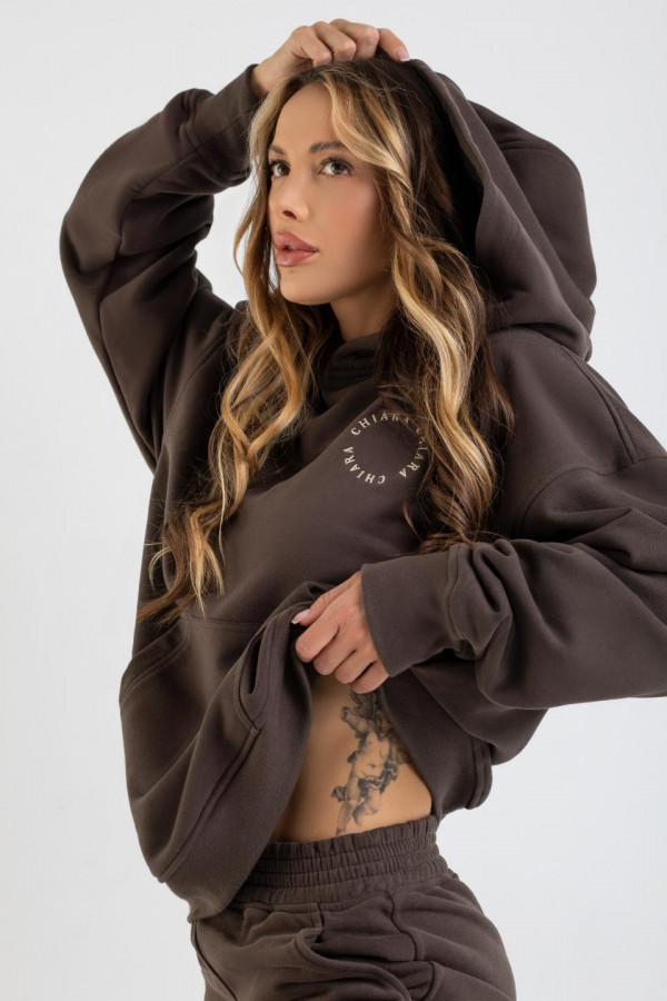 Bluza z kapturem CHOCOLATE CHIARA - brązowa