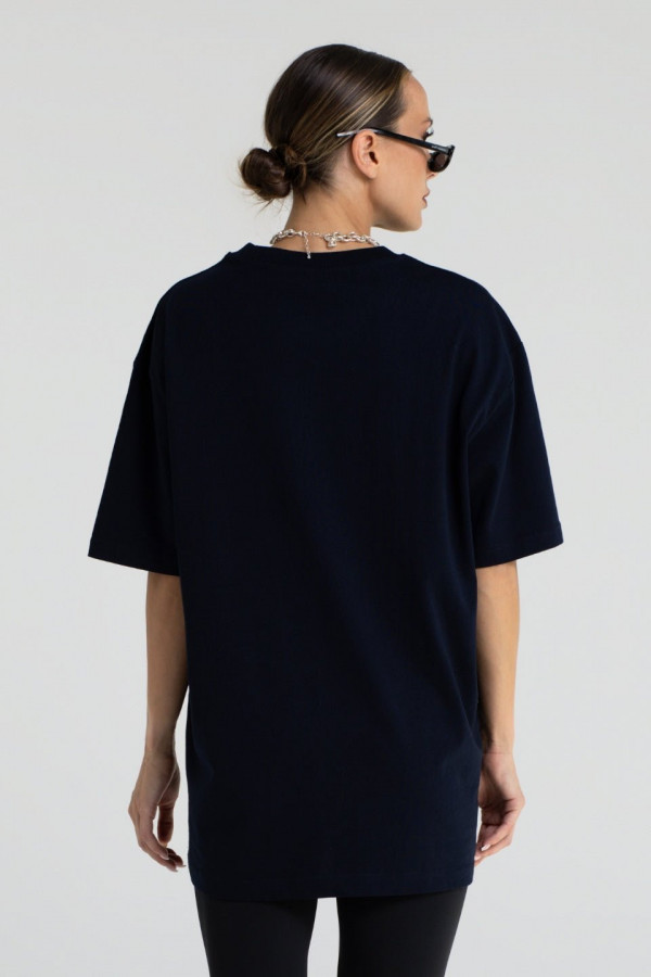 T-shirt bawełniany oversize TIGER - granatowy 2