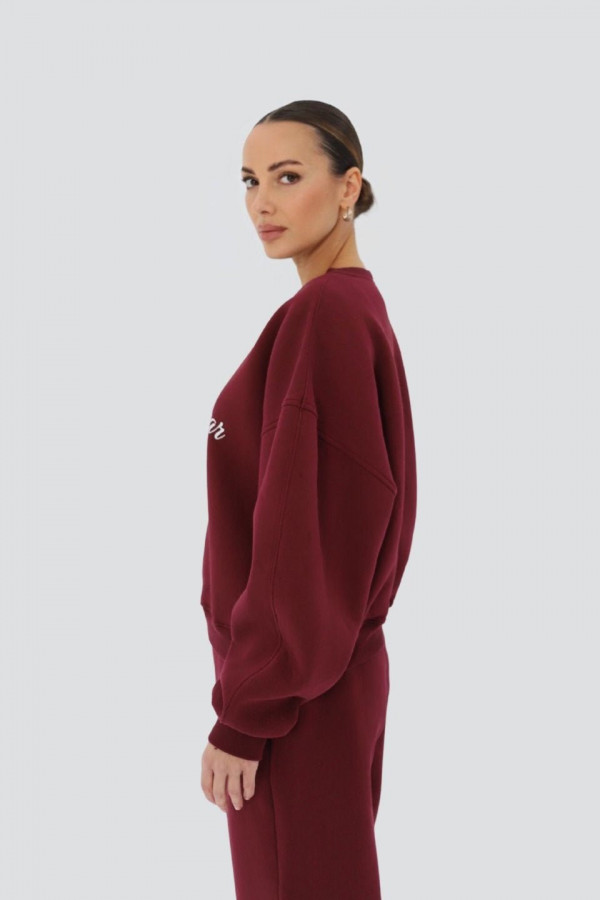 Bluza damska oversize ROSE - bordowy 5