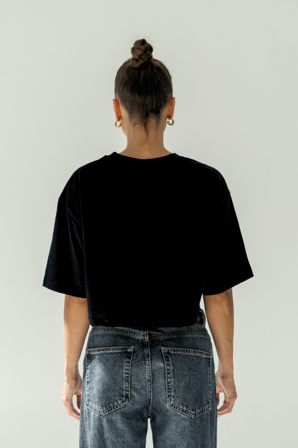 T-shirt CROP TOP - czarny 3