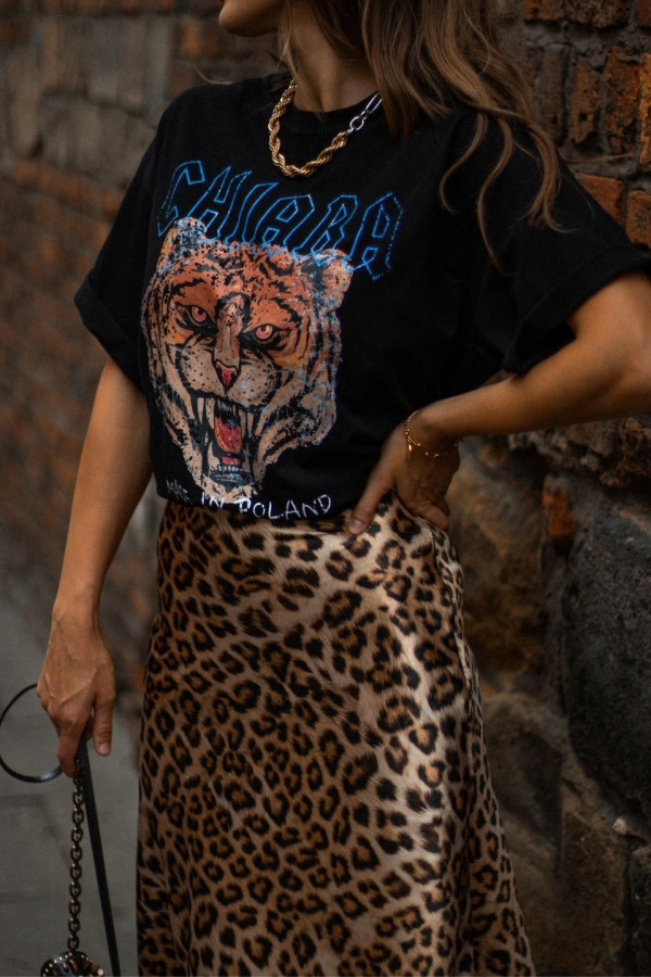 T-shirt oversize ROAR - czarny