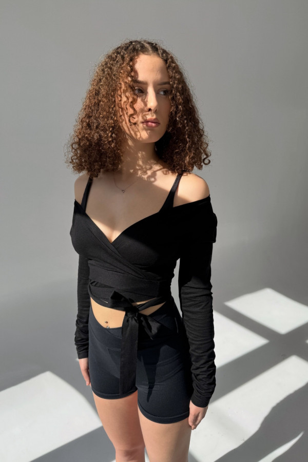 Longsleeve sportowy PILATES GIRL - czarny 4
