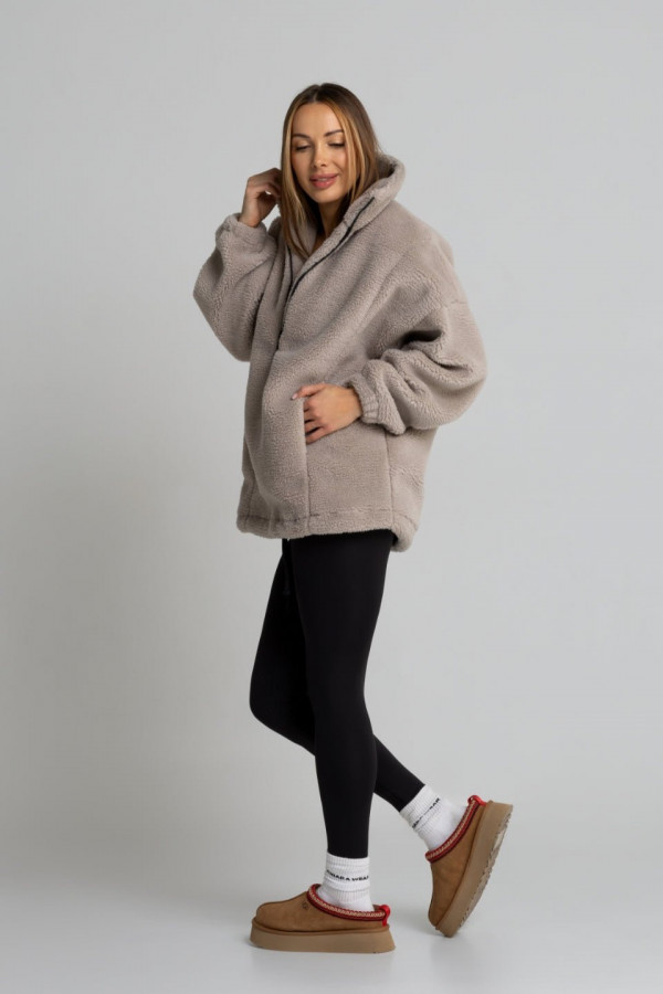 Bluza sherpa ze sztucznego baranka TEDDY - szary 5