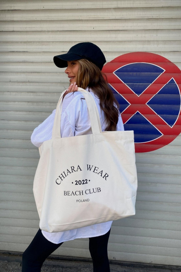 Torba TOTE plażowa BEACH CLUB - beżowy 5