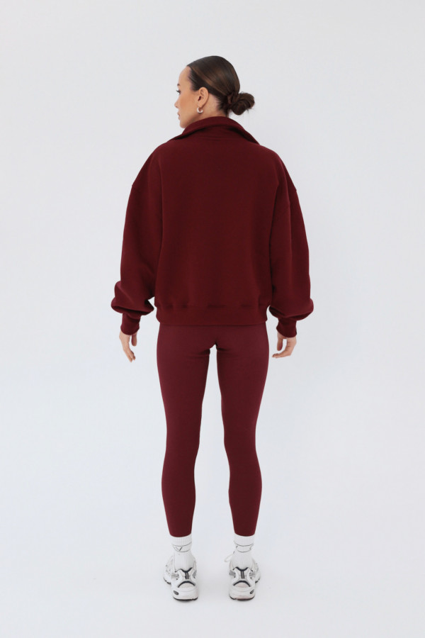 Bluza damska POLO - bordowy 1