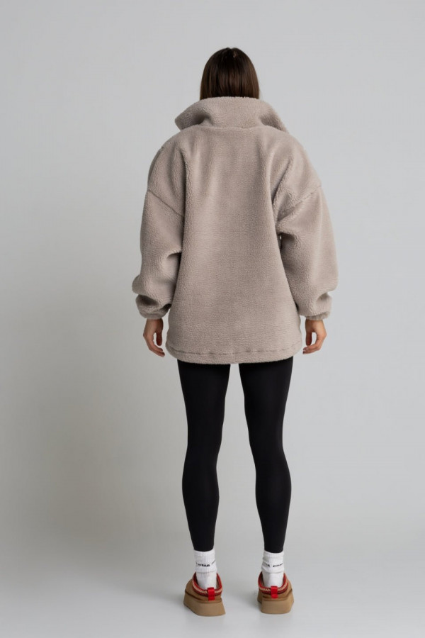 Bluza sherpa ze sztucznego baranka TEDDY - szary 6