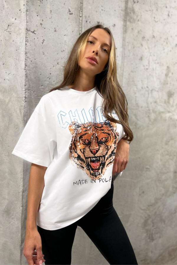 T-shirt oversize ROAR - biały 1