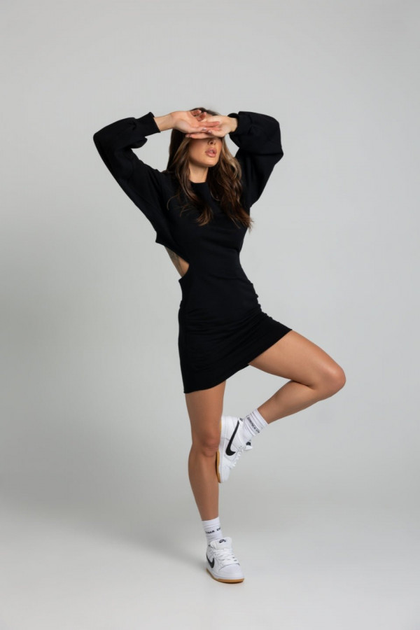 Sukienka dresowa BACKLESS - czarny 2