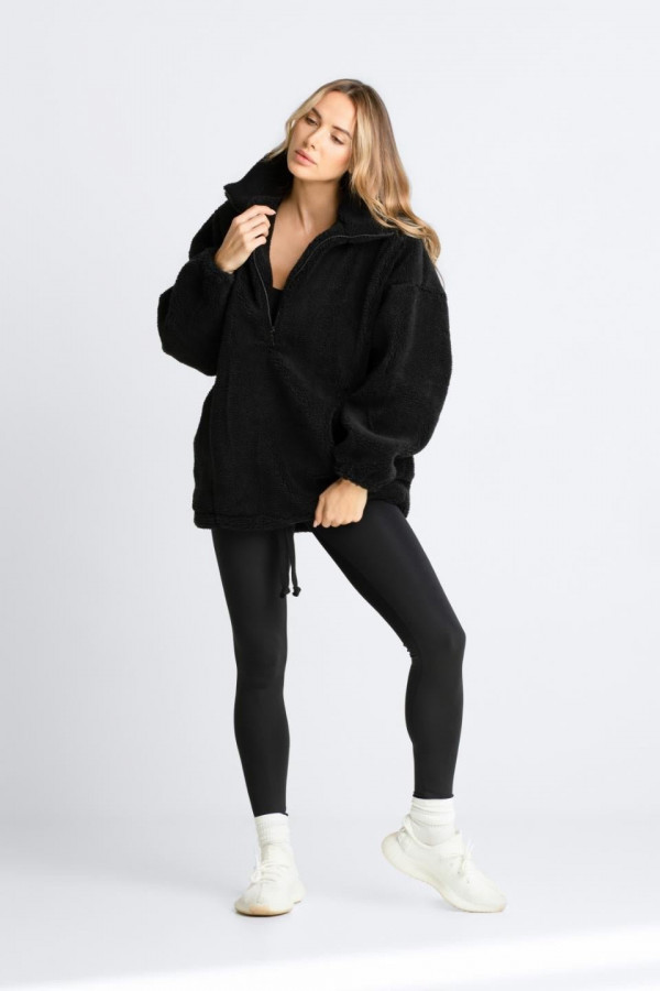 Bluza sherpa ze sztucznego baranka TEDDY - czarna 1