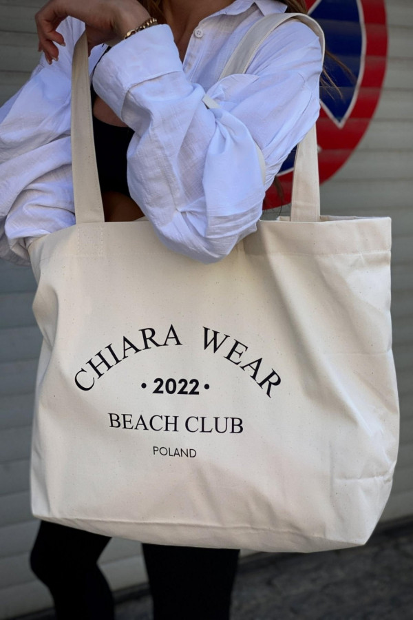 Torba TOTE plażowa BEACH CLUB - beżowy 4