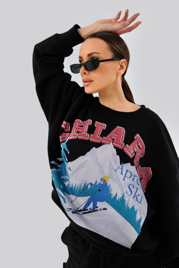 Bluza damska oversize APRES SKI - czarny