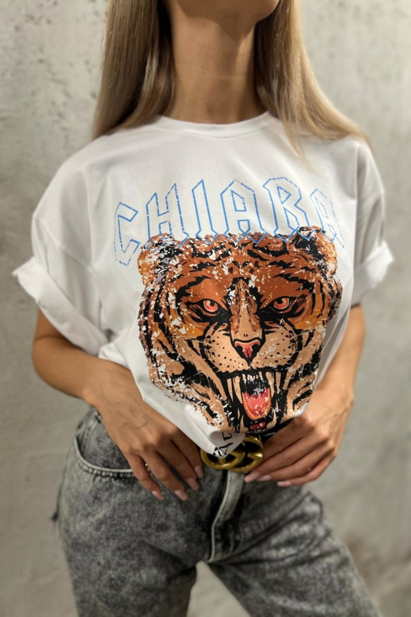 T-shirt oversize ROAR - biały 3