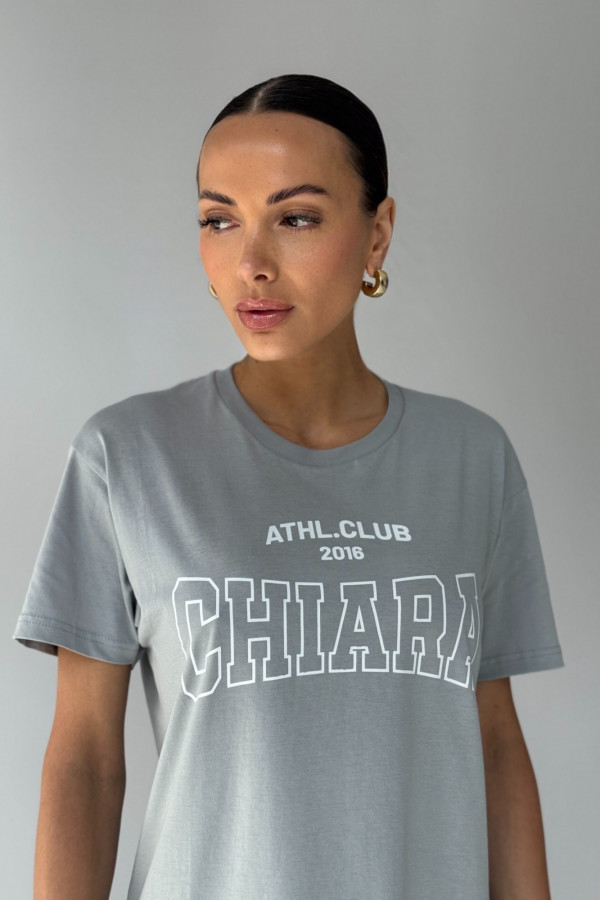 T-shirt bawełniany oversize CHIARA - szary 1