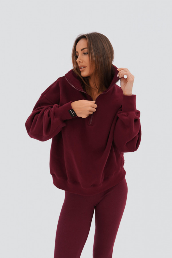 Bluza damska POLO - bordowy