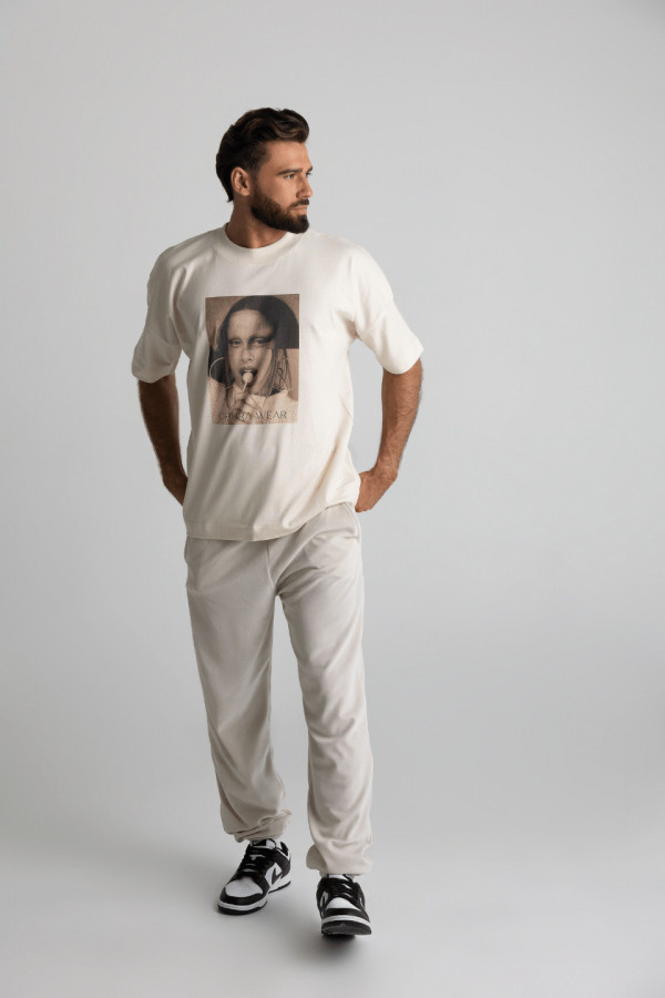 T-shirt męski oversize MONALISA - natural 4