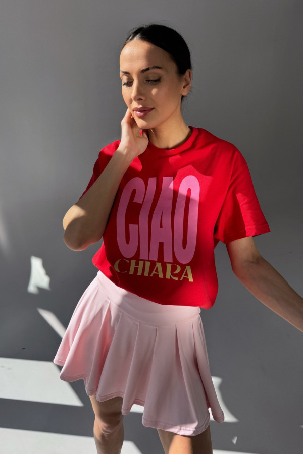 T-shirt bawełniany oversize CIAO - czerwony 2