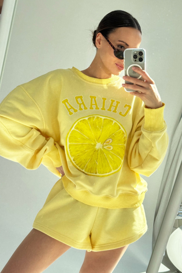 Bluza damska oversize LEMON - żółty 2