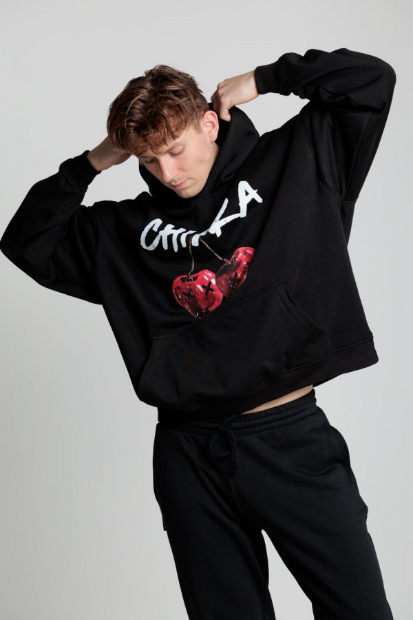 Bluza męska hoodie CHERRY - czarny 1