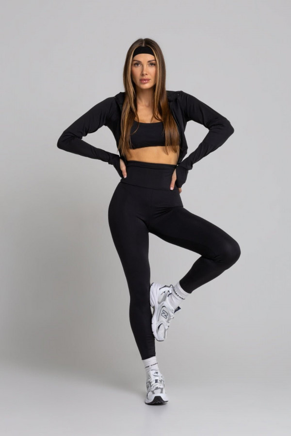 2GATUNEK Legginsy HIGH wysoki stan - czarny 5