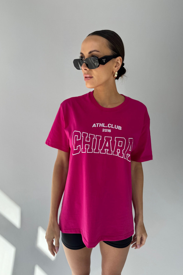 T-shirt bawełniany oversize CHIARA - fuksja 4