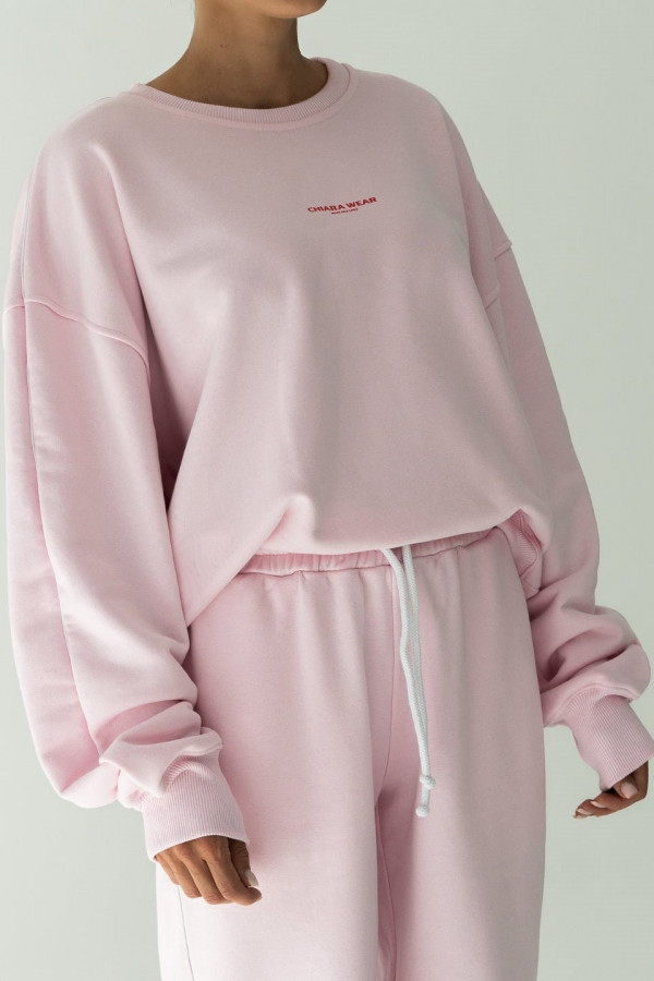 Bluza damska oversize z bizą SELFLOVE - różowy 5