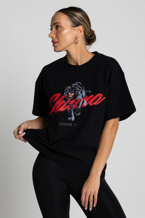 T-shirt bawełniany oversize PUMA - czarny