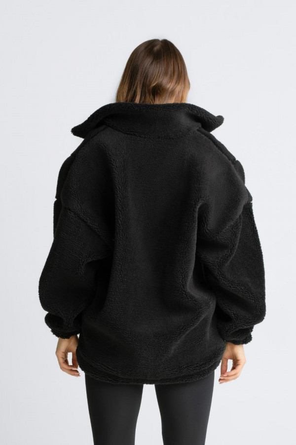 Bluza sherpa ze sztucznego baranka TEDDY - czarna 4