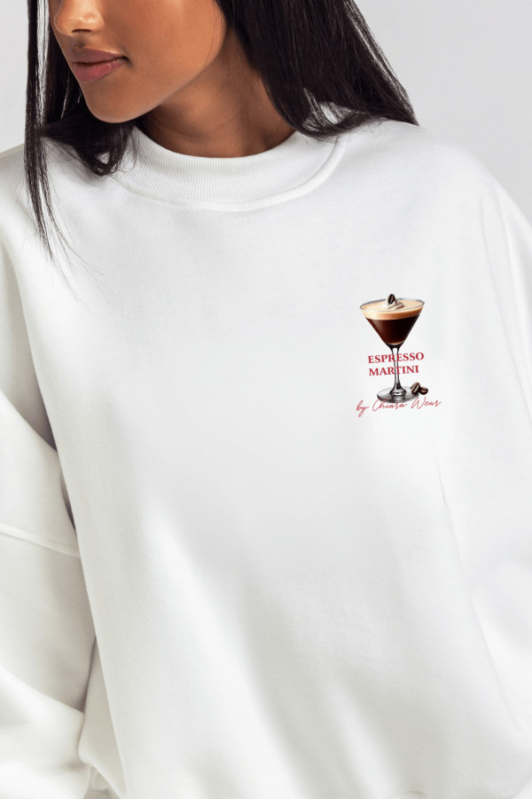 Bluza damska oversize ESPRESSO MARTINI - biały 4