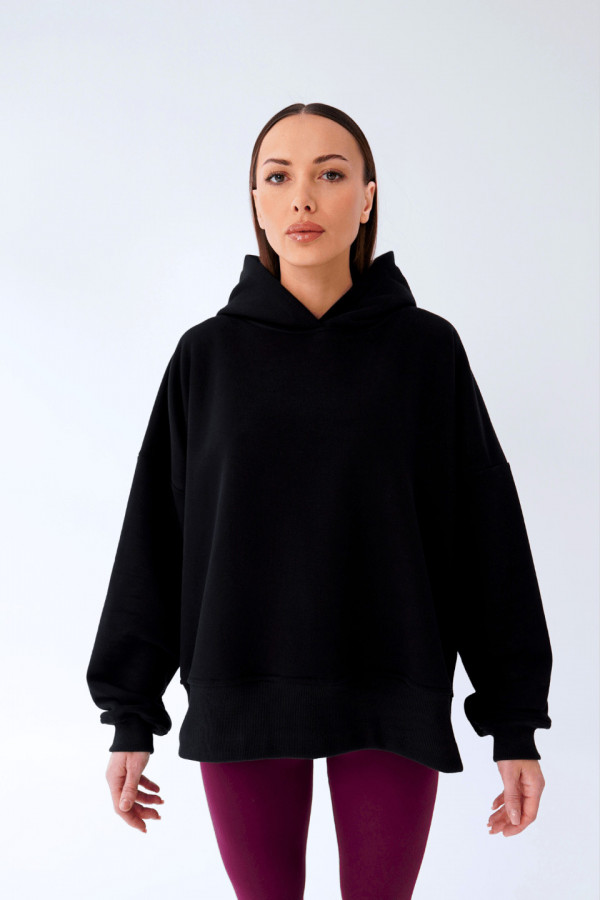 Bluza damska kaptur - czarny