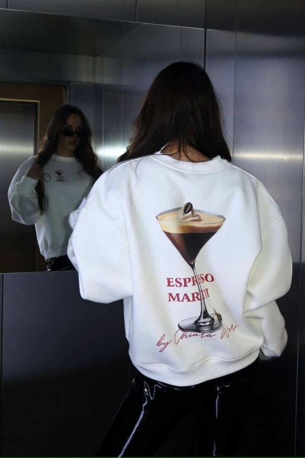Bluza damska oversize ESPRESSO MARTINI - biały