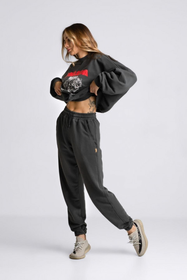 Spodnie dresowe joggery UNISEX - grafit 2