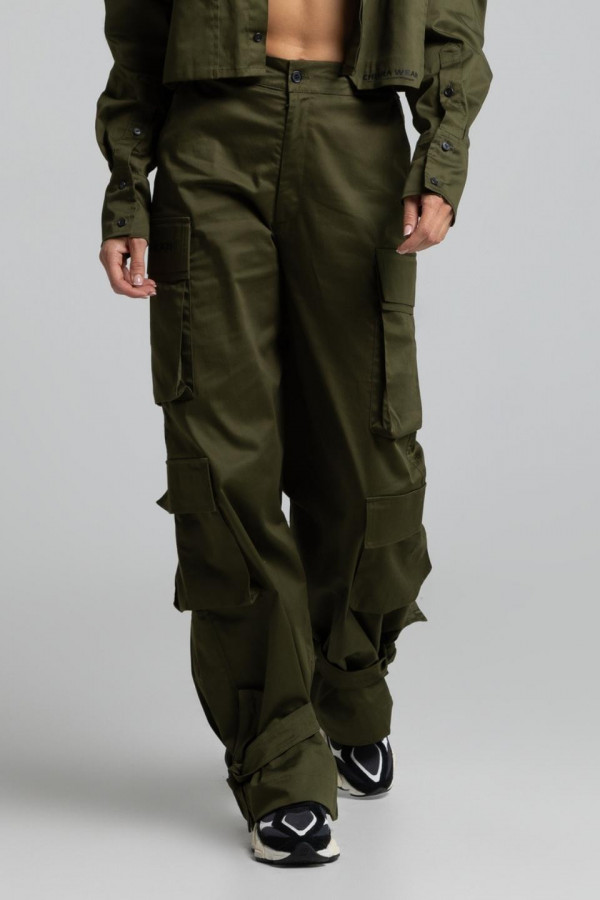 Spodnie CARGO nadruk CHIARA - khaki 2