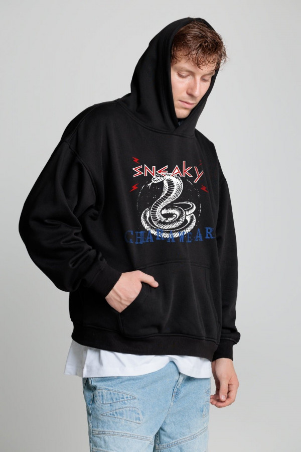 Bluza męska hoodie SNEAKY - czarny