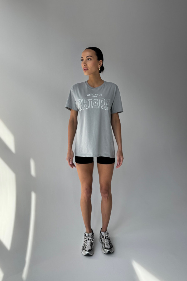 T-shirt bawełniany oversize CHIARA - szary 4