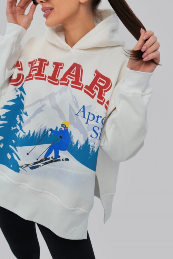 Bluza damska kaptur APRES SKI - biały 6